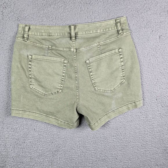 Lane Bryant Womens Shorts 14 Green Signature Fit Flex Magic Waistband Stretch - Picture 8 of 16